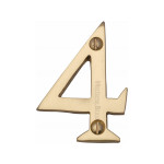 M Marcus Heritage Brass Numeral 4 - Face Fix 51mm 